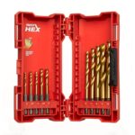 Udarne burgije za metal 3-10mm TIN HEX 1/4” set 10/1